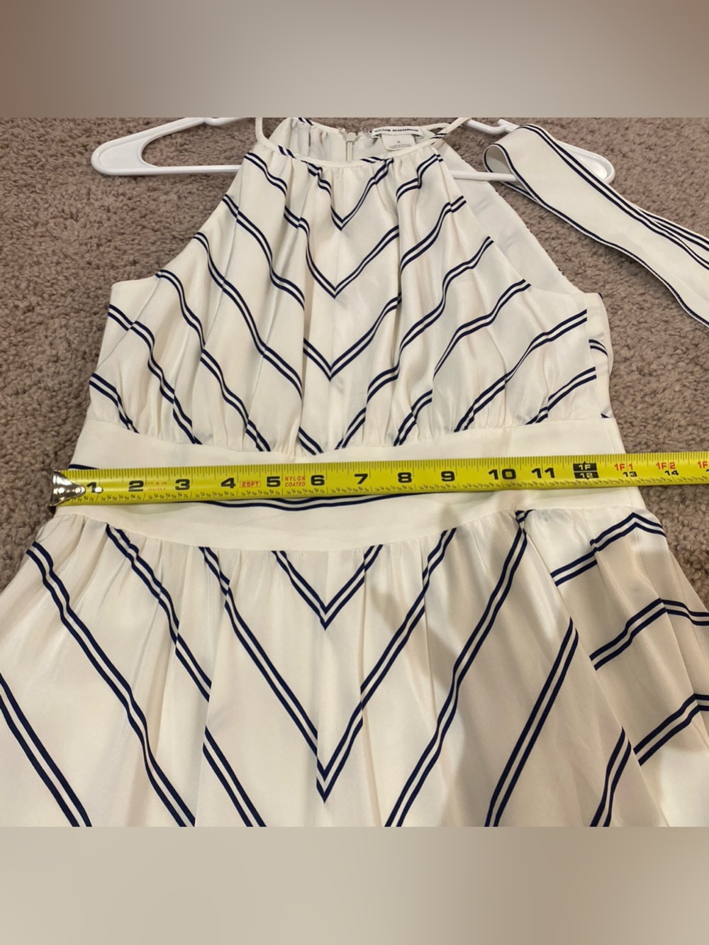 Club Monaco White and Navy Striped Halter Midi Dress - Picture 11 of 16